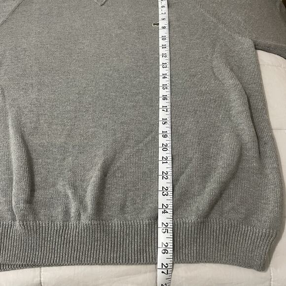 Lacoste Sweater Men Sz XL 6 Gray Crew Neck Pullover Cotton Jumper Preppy Casual - Picture 5 of 8